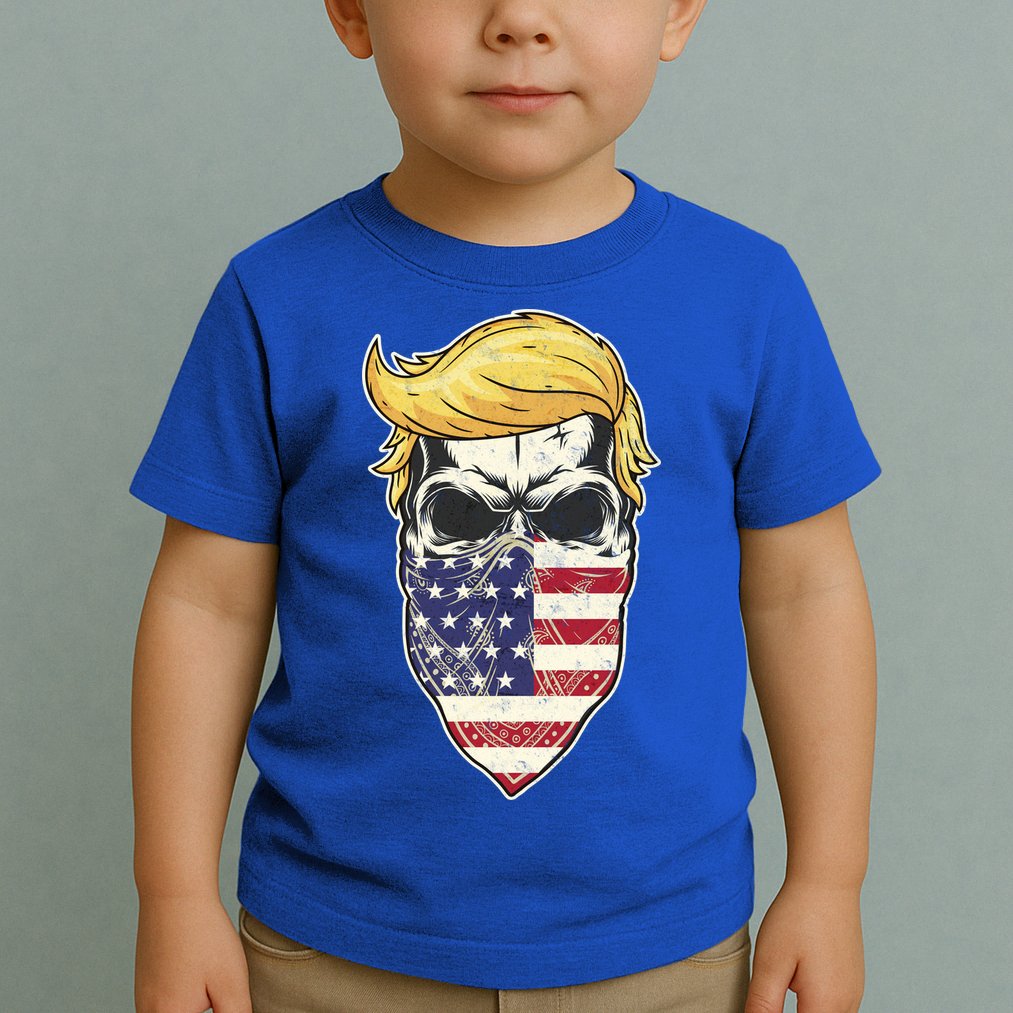 Gangster Trump USA Bandanna Skull Toddler T-Shirt