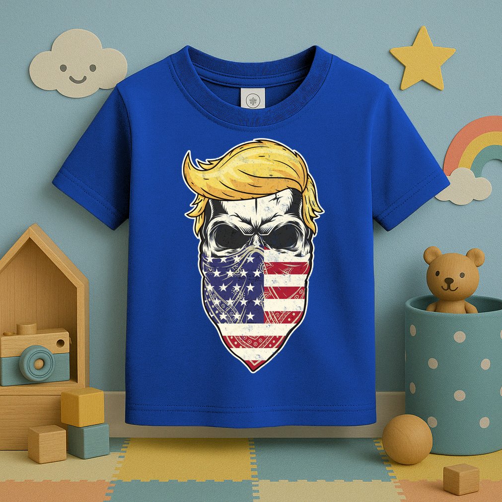 Gangster Trump USA Bandanna Skull Toddler T-Shirt