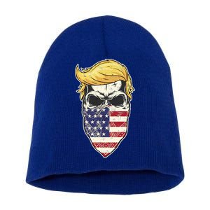 Gangster Trump USA Bandanna Skull Short Acrylic Beanie