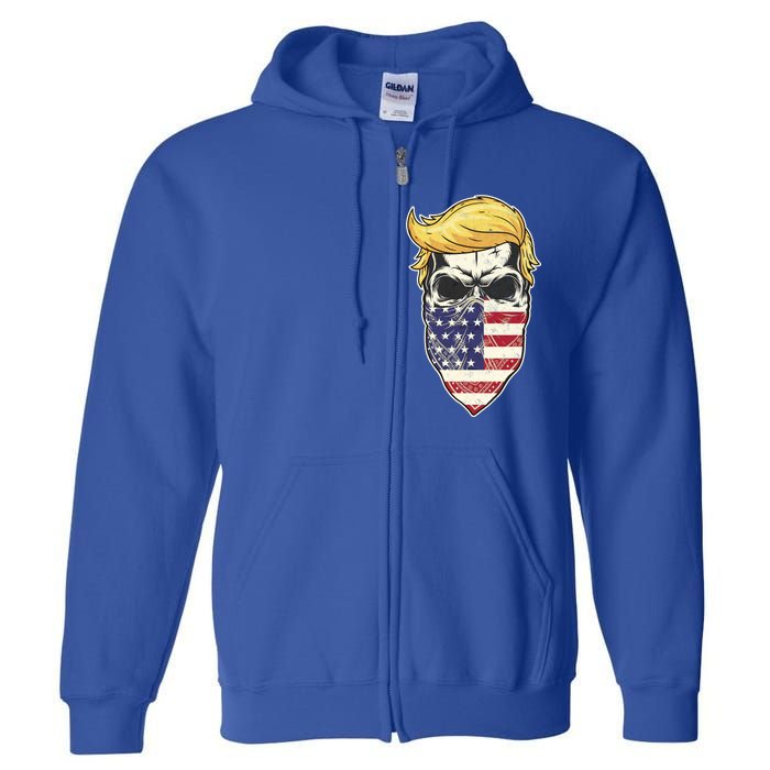 Gangster Trump USA Bandanna Skull Full Zip Hoodie