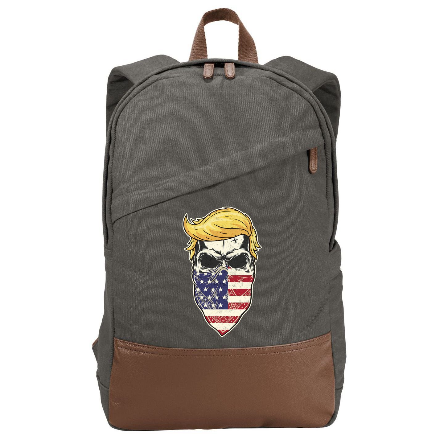 Gangster Trump USA Bandanna Skull Cotton Canvas Backpack