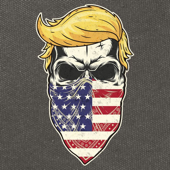 Gangster Trump USA Bandanna Skull Cotton Canvas Backpack