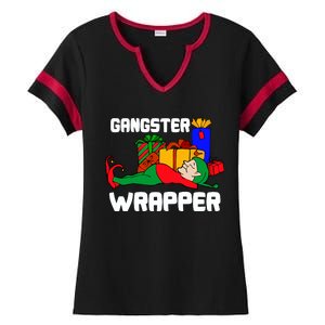 Gangster Wrapper Elf Gift Wrapping Ladies Halftime Notch Neck Tee