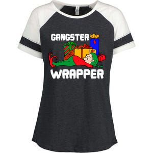 Gangster Wrapper Elf Gift Wrapping Enza Ladies Jersey Colorblock Tee