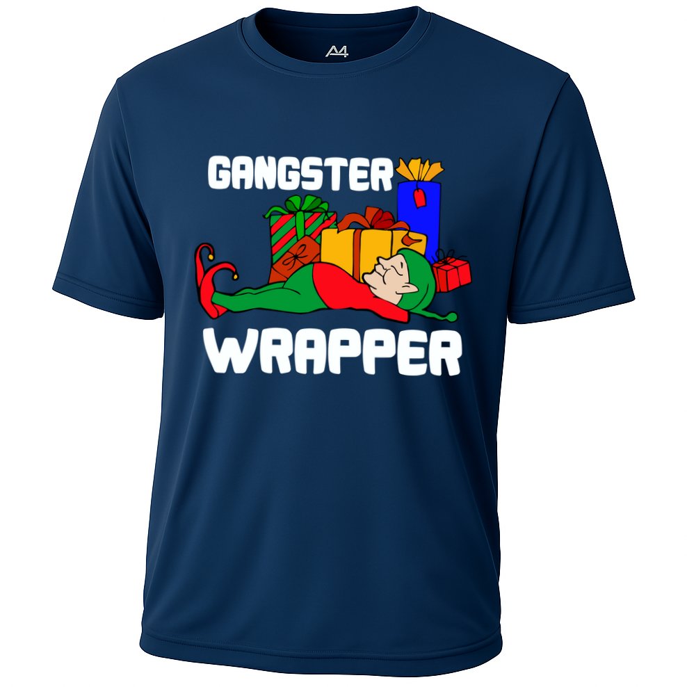 Gangster Wrapper Elf Gift Wrapping Cooling Performance Crew T-Shirt