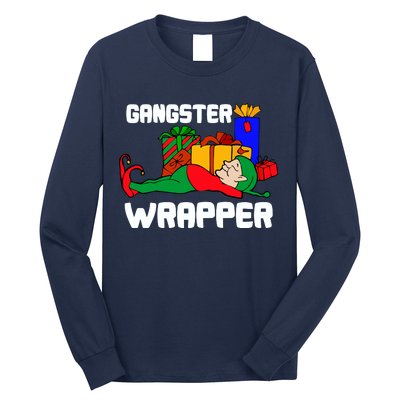 Gangster Wrapper Elf Gift Wrapping Long Sleeve Shirt