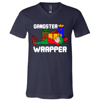 Gangster Wrapper Elf Gift Wrapping V-Neck T-Shirt