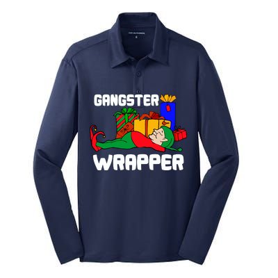 Gangster Wrapper Elf Gift Wrapping Silk Touch Performance Long Sleeve Polo