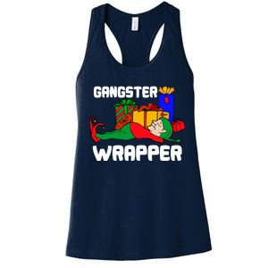 Gangster Wrapper Elf Gift Wrapping Women's Racerback Tank