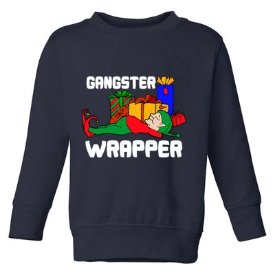 Gangster Wrapper Elf Gift Wrapping Toddler Sweatshirt