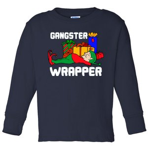 Gangster Wrapper Elf Gift Wrapping Toddler Long Sleeve Shirt