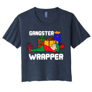 Gangster Wrapper Elf Gift Wrapping Women's Crop Top Tee