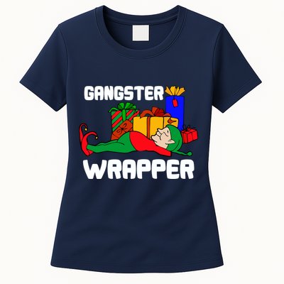 Gangster Wrapper Elf Gift Wrapping Womens T-Shirt