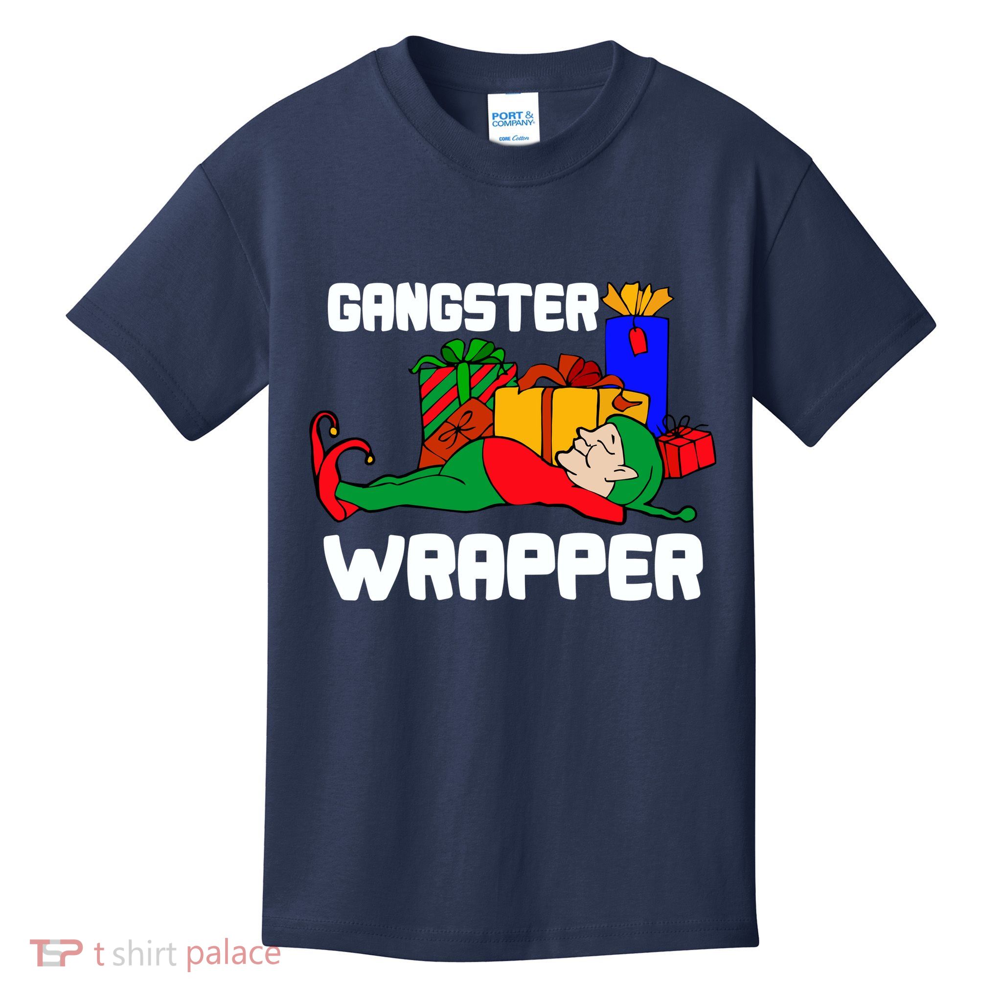 Gangster Wrapper Elf Gift Wrapping Kids T-Shirt