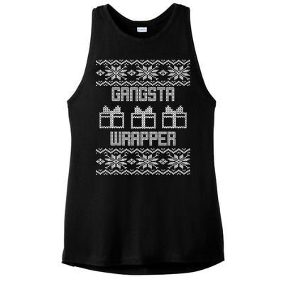 Gangster Wrapper Ugly Christmas Ladies PosiCharge Tri-Blend Wicking Tank