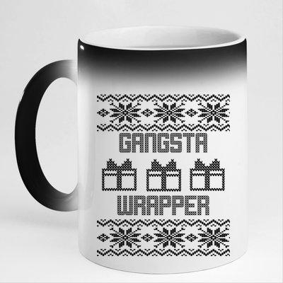 Gangster Wrapper Ugly Christmas 11oz Black Color Changing Mug