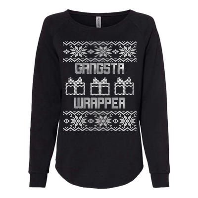 Gangster Wrapper Ugly Christmas Womens California Wash Sweatshirt