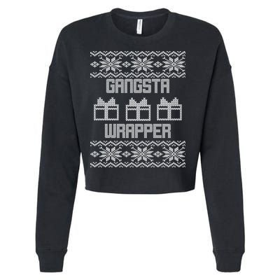 Gangster Wrapper Ugly Christmas Cropped Pullover Crew