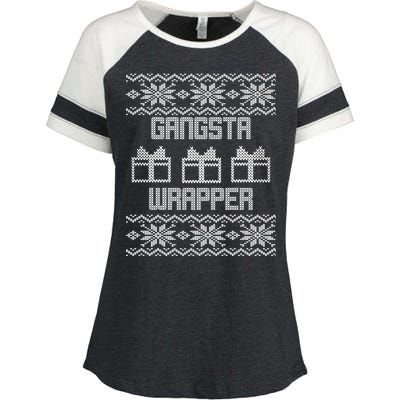 Gangster Wrapper Ugly Christmas Enza Ladies Jersey Colorblock Tee