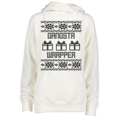 Gangster Wrapper Ugly Christmas Womens Funnel Neck Pullover Hood