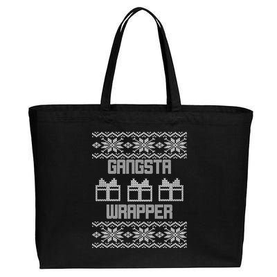 Gangster Wrapper Ugly Christmas Cotton Canvas Jumbo Tote