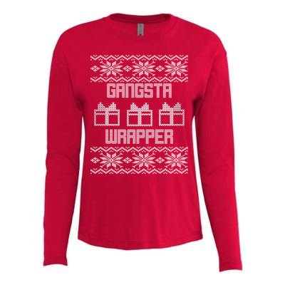 Gangster Wrapper Ugly Christmas Womens Cotton Relaxed Long Sleeve T-Shirt