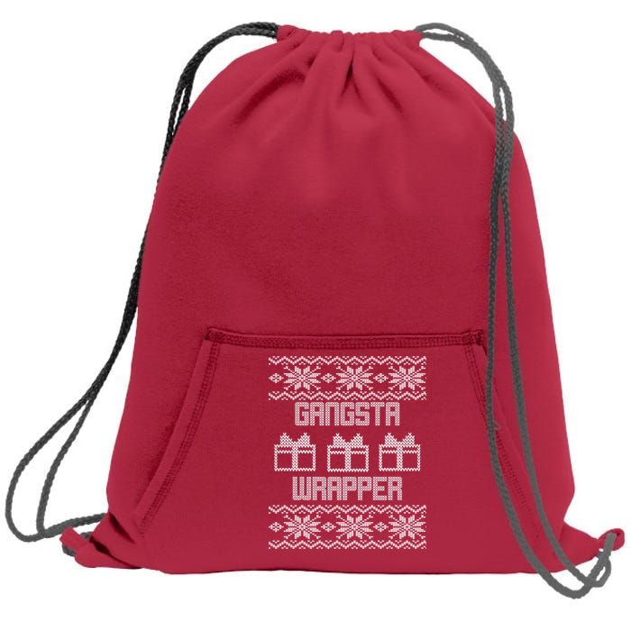 Gangster Wrapper Ugly Christmas Sweatshirt Cinch Pack Bag