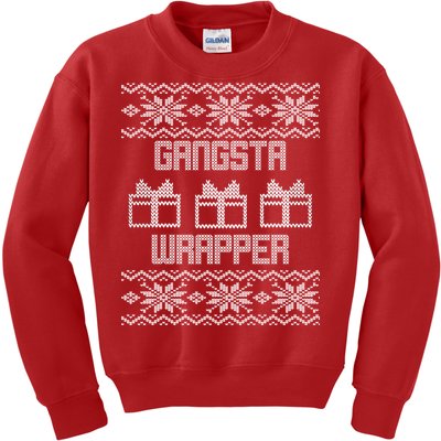 Gangster Wrapper Ugly Christmas Kids Sweatshirt