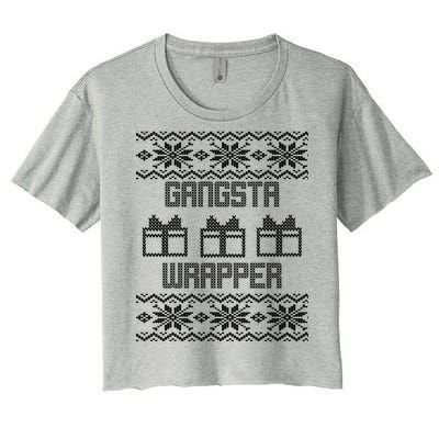 Gangster Wrapper Ugly Christmas Women's Crop Top Tee