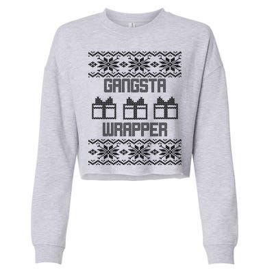 Gangster Wrapper Ugly Christmas Cropped Pullover Crew