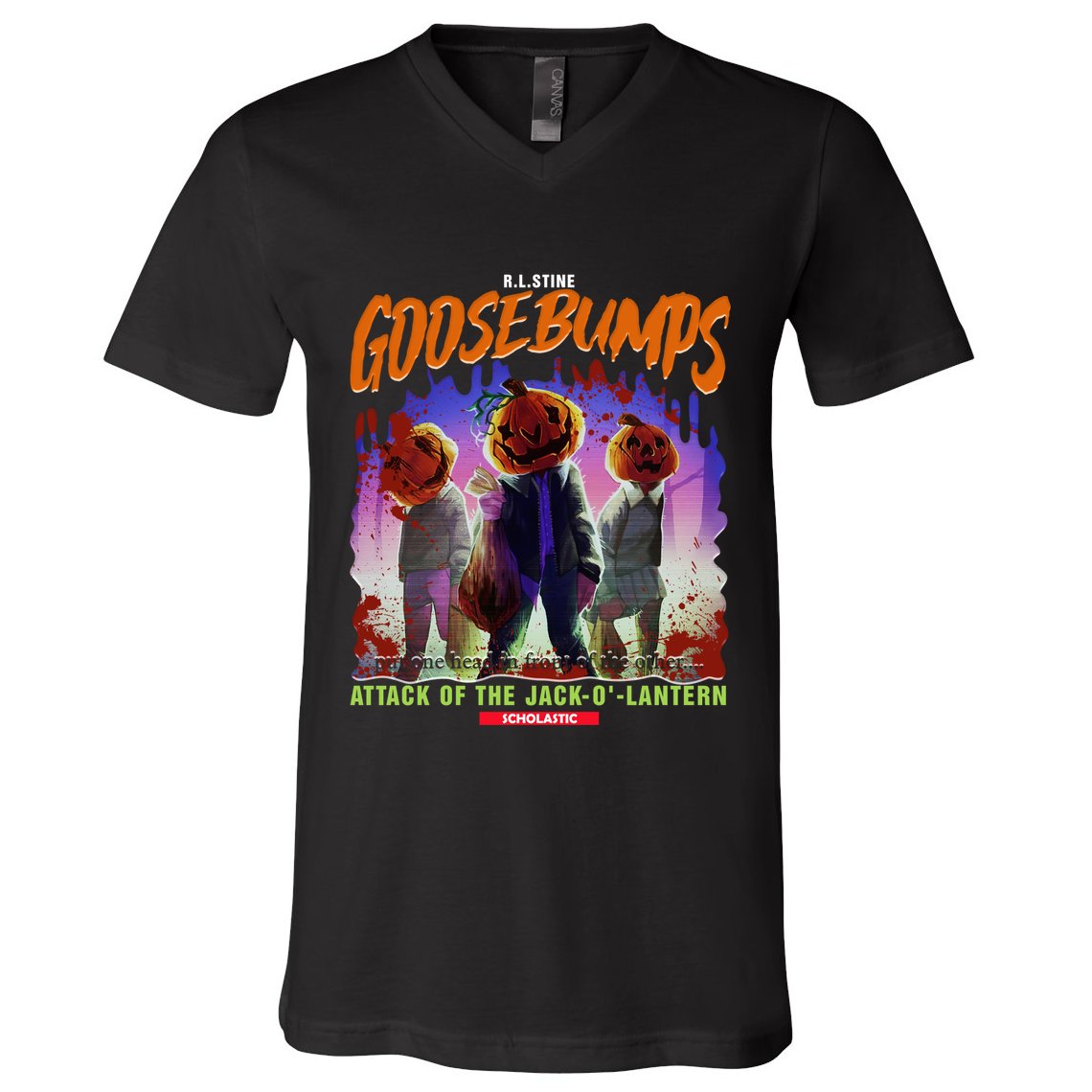 Goosebumps Attack Of Jack O Lantern One Day At Horror Land Classic V-Neck T-Shirt