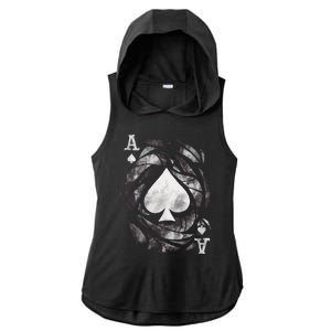 Grunge Ace Of Spades Ladies PosiCharge Tri-Blend Wicking Draft Hoodie Tank