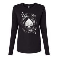 Grunge Ace Of Spades Womens Cotton Relaxed Long Sleeve T-Shirt