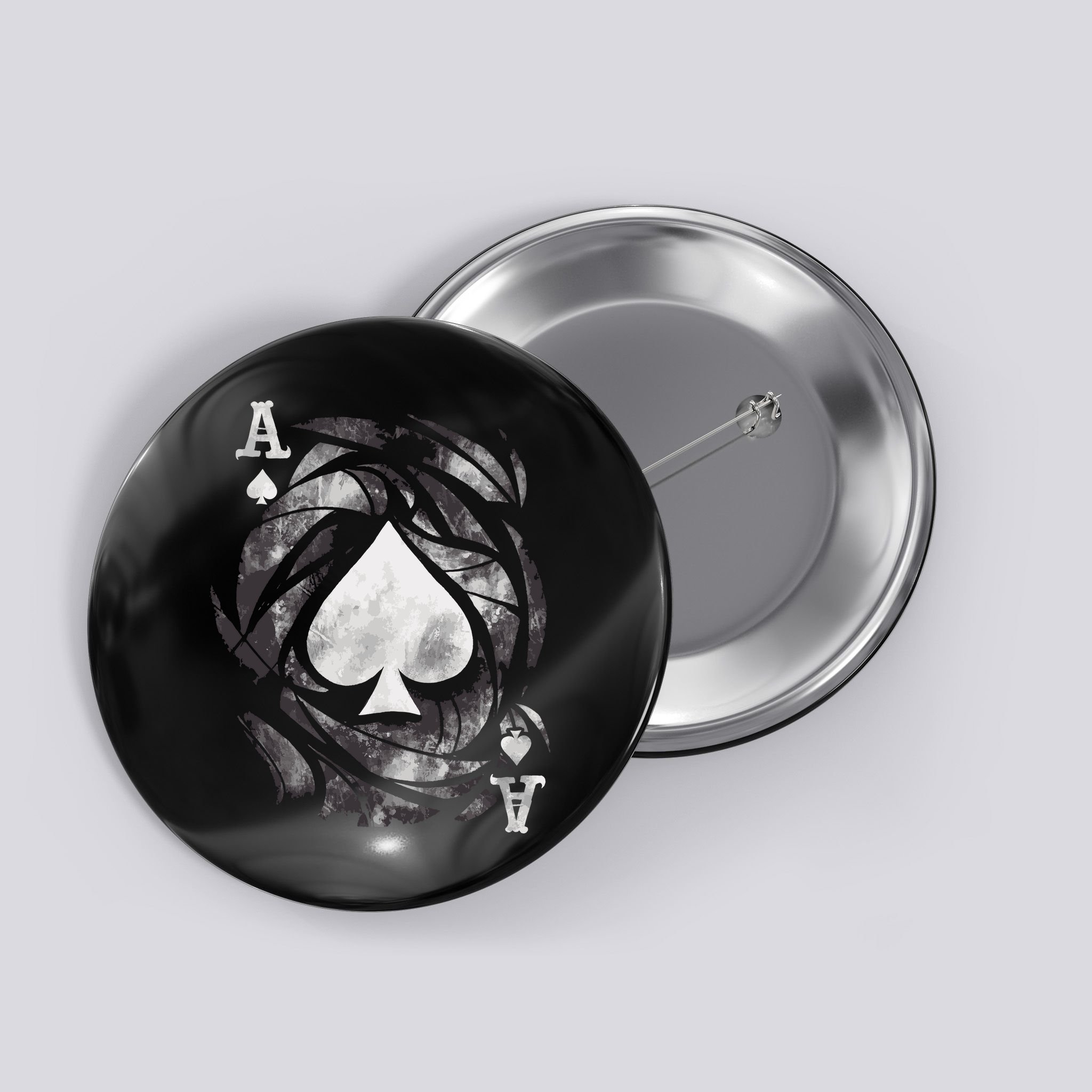 Grunge Ace Of Spades Button
