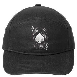 Grunge Ace Of Spades 7-Panel Snapback Hat