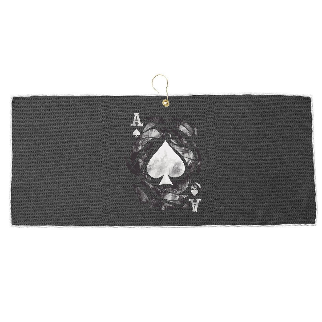 Grunge Ace Of Spades Large Microfiber Waffle Golf Towel