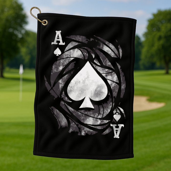 Grunge Ace Of Spades Golf Towel