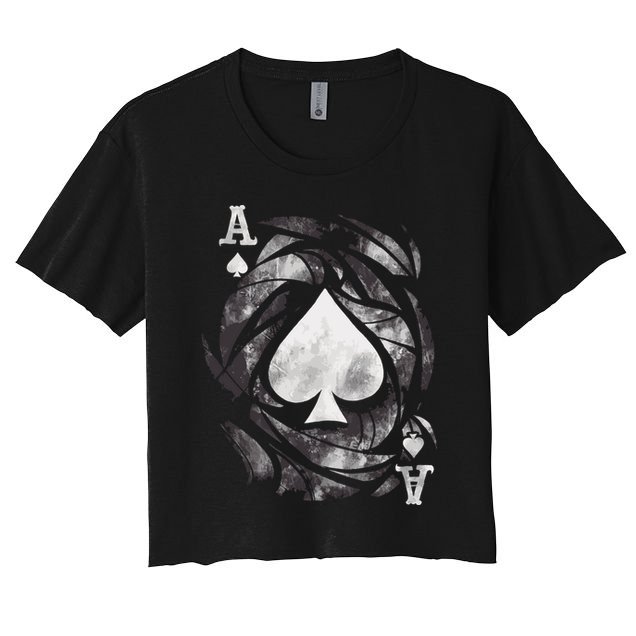 Grunge Ace Of Spades Crop Top