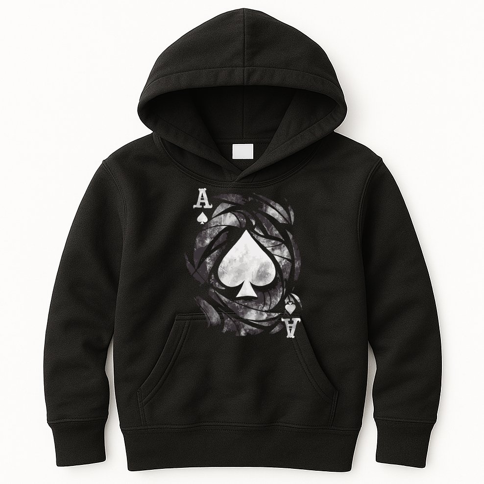 Grunge Ace Of Spades Kids Hoodie
