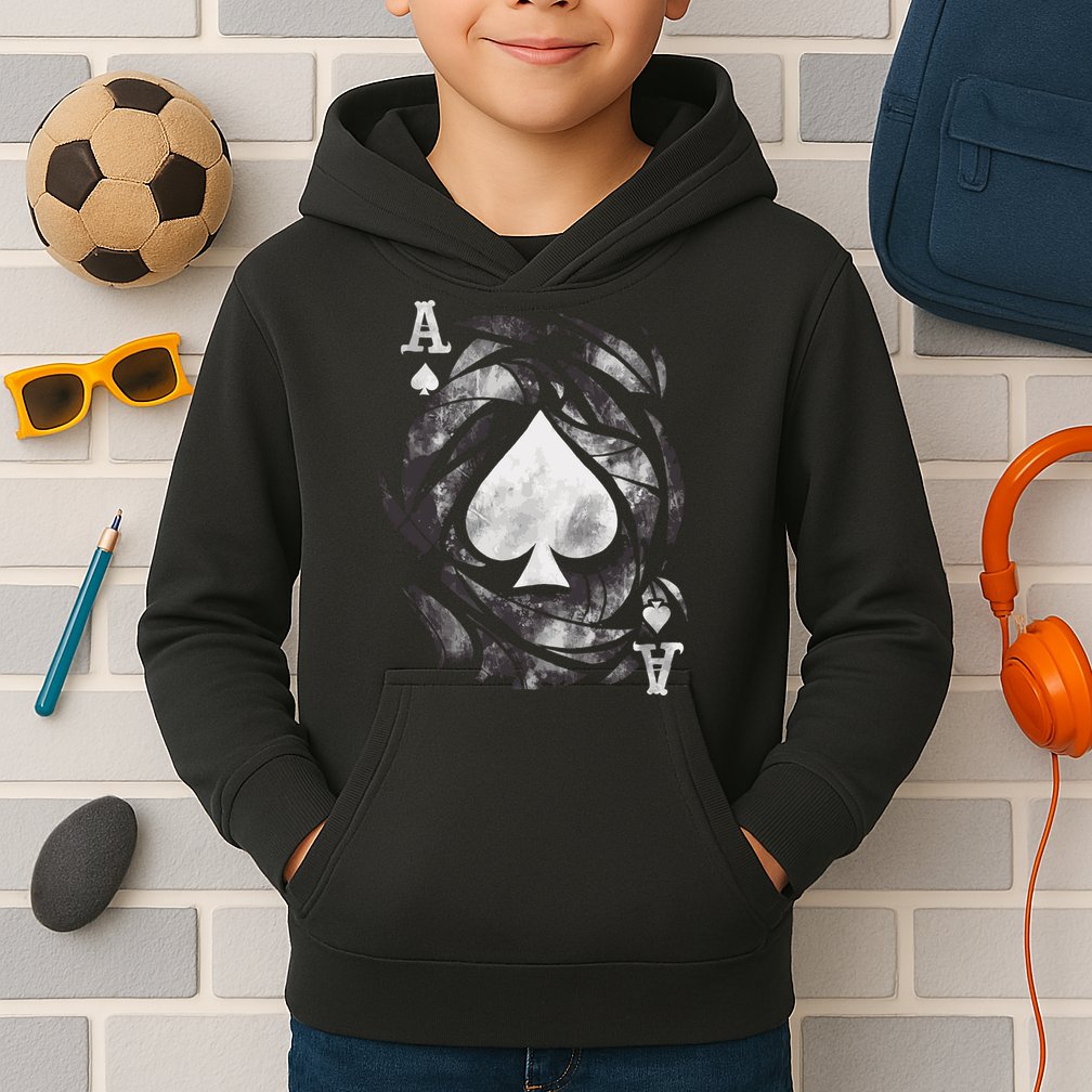 Grunge Ace Of Spades Kids Hoodie