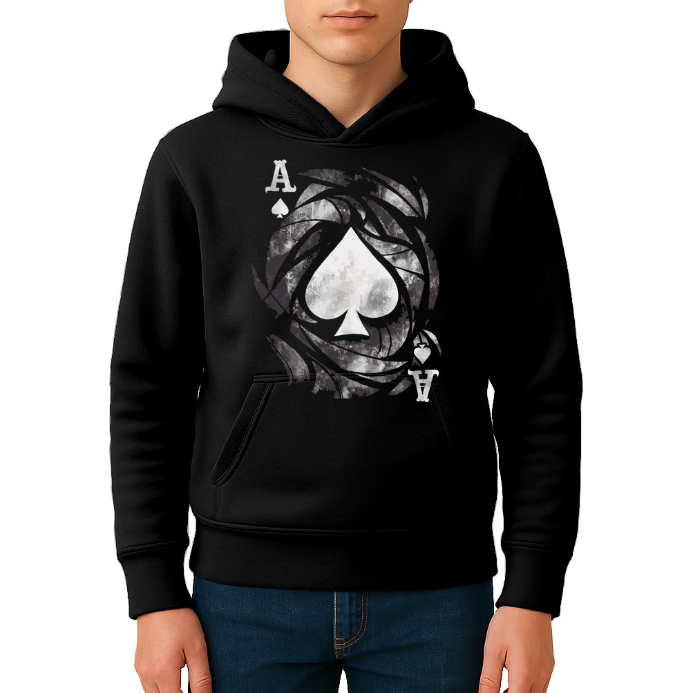 Grunge Ace Of Spades Kids Hoodie