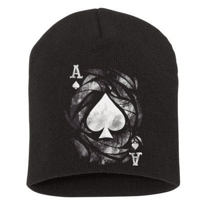 Grunge Ace Of Spades Short Acrylic Beanie