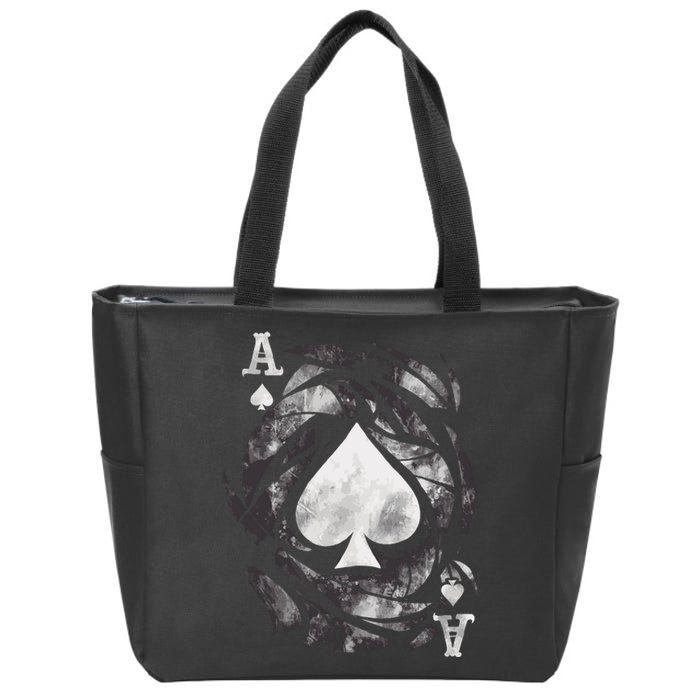 Grunge Ace Of Spades Zip Tote Bag