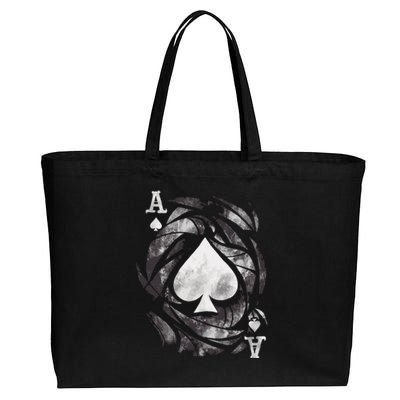 Grunge Ace Of Spades Cotton Canvas Jumbo Tote