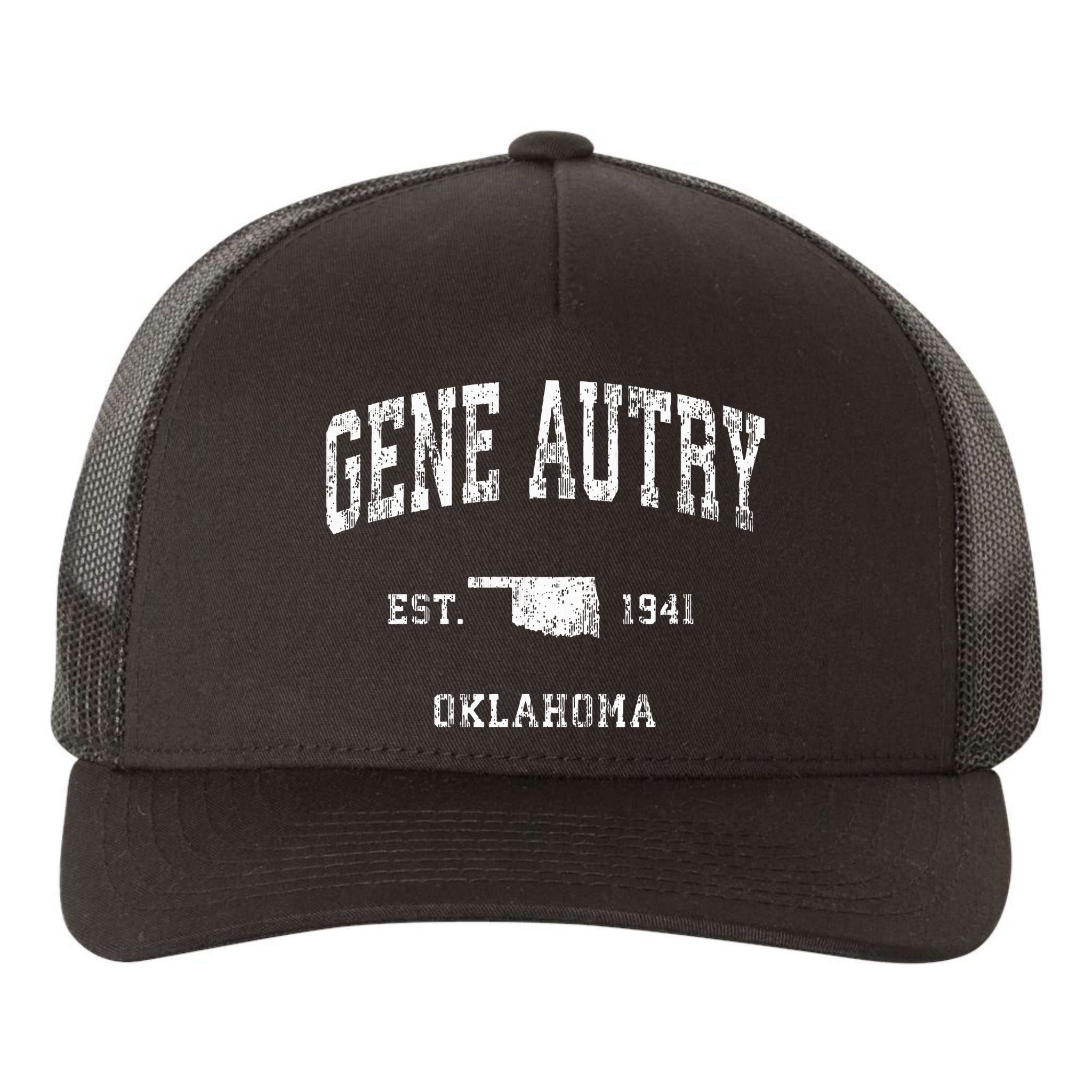 Gene Autry Oklahoma Ok Vintage Athletic Sports Design Yupoong Adult 5-Panel Trucker Hat