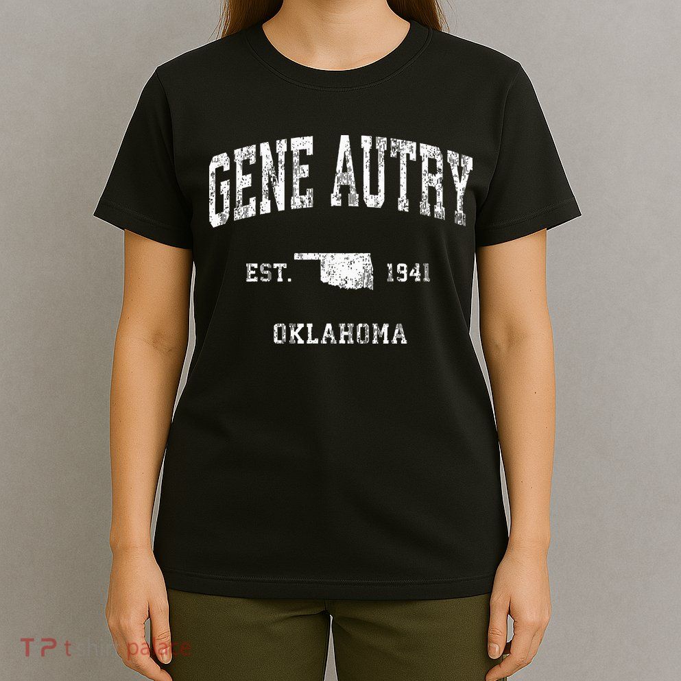 Gene Autry Oklahoma Ok Vintage Athletic Sports Design T-Shirt