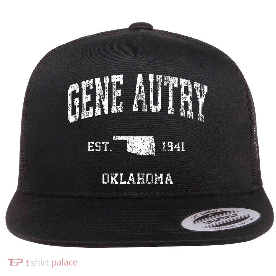 Gene Autry Oklahoma Ok Vintage Athletic Sports Design Flatbill Hat