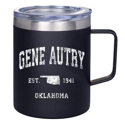 Gene Autry Oklahoma Ok Vintage Athletic Sports Design 12oz Stainless Steel Coffee Mug