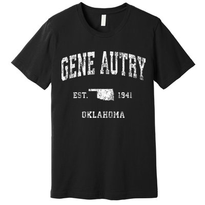 Gene Autry Oklahoma Ok Vintage Athletic Sports Design Premium T-Shirt