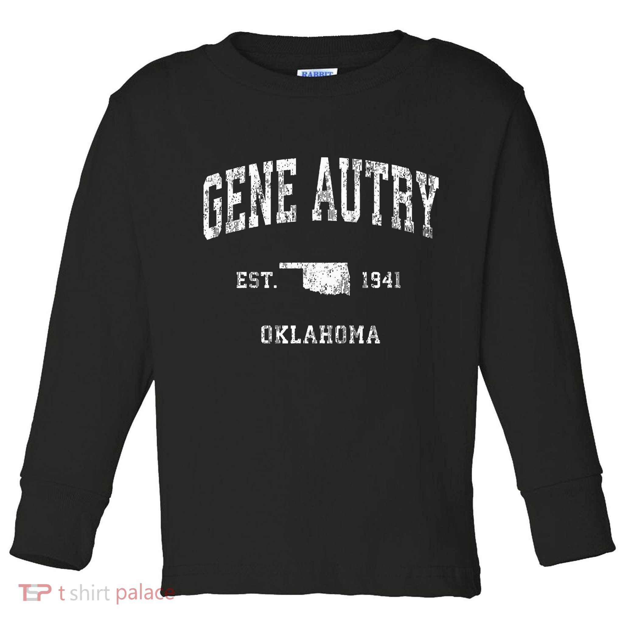 Gene Autry Oklahoma Ok Vintage Athletic Sports Design Toddler Long Sleeve Shirt